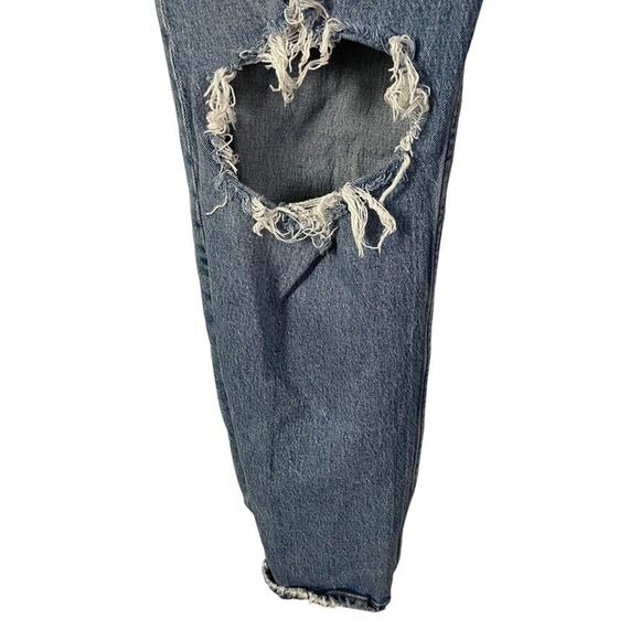 Abercrombie & Fitch The Dad High Rise Distressed Medium Blue Jeans sz 34 / 18L - Picture 7 of 16
